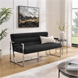 Posh Living Makynlee Velvet Settee Loveseat Black/Chrome