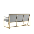 Posh Living Makynlee PU Leather Settee Loveseat Grey/Gold