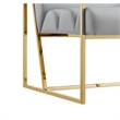 Posh Living Makynlee PU Leather Settee Loveseat Grey/Gold