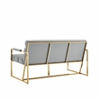 Posh Living Makynlee PU Leather Settee Loveseat Grey/Gold