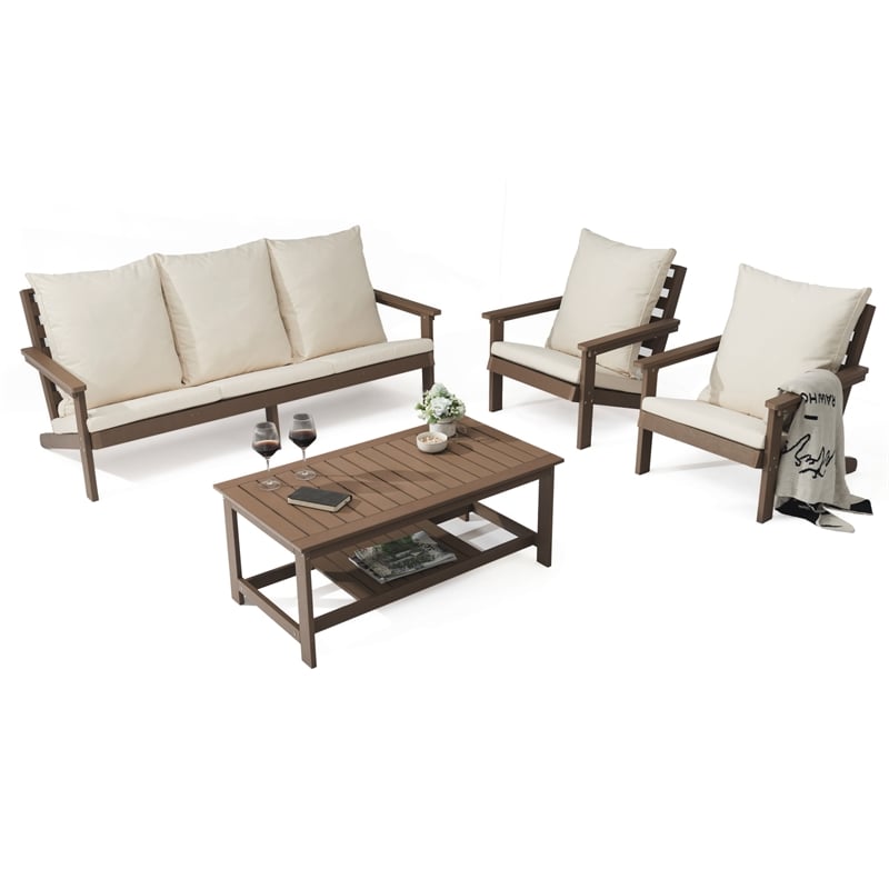 Posh Living Roberta  Outdoor 4pc Seating Group Teak