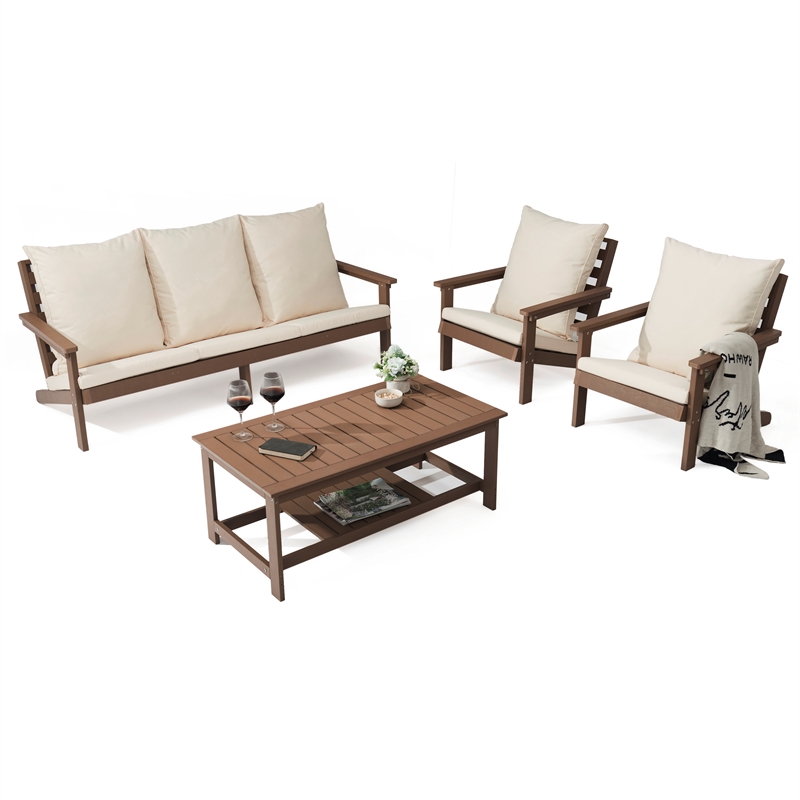Posh Living Roberta  Outdoor 4pc Seating Group Teak