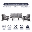 Posh Living Safia  Outdoor 4pc Seating Group Dark Grey
