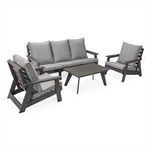 Posh Living Safia  Outdoor 4pc Seating Group Dark Grey