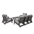Posh Living Safia  Outdoor 4pc Seating Group Dark Grey