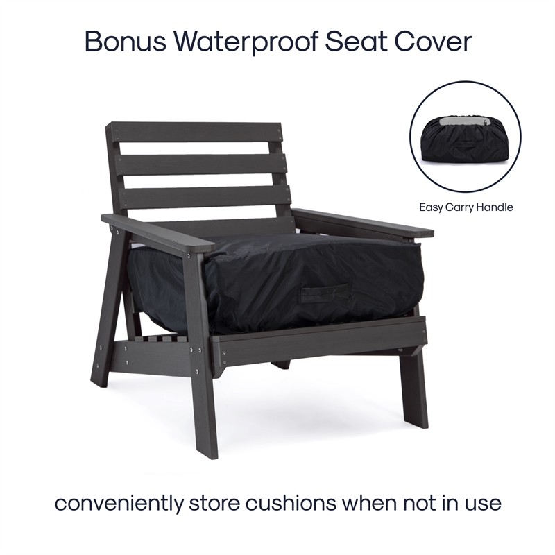 Posh Living Safia  Outdoor 4pc Seating Group Dark Grey