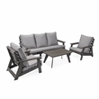 Posh Living Safia  Outdoor 4pc Seating Group Dark Grey