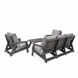 Posh Living Safia  Outdoor 4pc Seating Group Dark Grey
