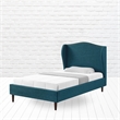 Posh Living Adelyne Linen & Solid Wood Platform Bed Full Size in Navy Blue