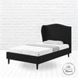 Posh Living Linen & Solid Wood Platform Bed Twin XL Size in Gray/Charcoal