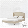 Posh Living Adelyne Linen & Brown Platform Bed Queen Size in Brown/Beige