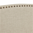 Posh Living Adelyne Linen & Brown Platform Bed Queen Size in Brown/Beige