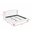 Posh Living Adelyne Linen & Solid Wood Platform Bed King Size in Cream White