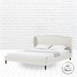Posh Living Adelyne Linen & Solid Wood Platform Bed King Size in Cream White
