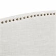 Posh Living Adelyne Linen & Solid Wood Platform Bed King Size in Cream White