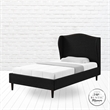 Posh Living Adelyne Linen & Solid Wood Platform Bed Full Size in Gary/Charcoal