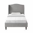 Posh Living Adelyne Linen & Solid Wood Platform Bed Full Size in Gray