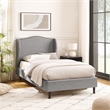 Posh Living Adelyne Linen & Solid Wood Platform Bed Full Size in Gray