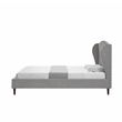Posh Living Adelyne Linen & Solid Wood Platform Bed Full Size in Gray