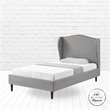 Posh Living Adelyne Linen & Solid Wood Platform Bed Full Size in Gray