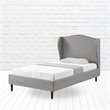 Posh Living Adelyne Linen & Solid Wood Platform Bed Full Size in Gray