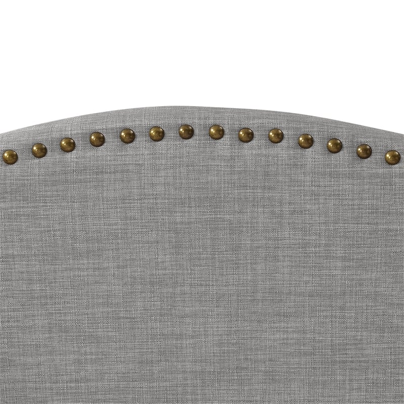 Posh Living Adelyne Linen & Solid Wood Platform Bed Full Size in Gray