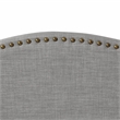 Posh Living Adelyne Linen & Solid Wood Platform Bed Full Size in Gray
