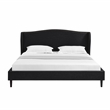 Posh Living Adelyne Linen & Solid Wood Platform Bed King Size in Gray/Charcoal