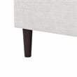 Posh Living Adelyne Linen & Solid Wood Platform Bed Queen Size in Cream White