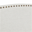 Posh Living Adelyne Linen & Solid Wood Platform Bed Queen Size in Cream White