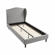 Posh Living Adelyne Linen & Solid Wood Platform Bed Twin XL Size in Gray