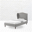 Posh Living Adelyne Linen & Solid Wood Platform Bed Twin XL Size in Gray