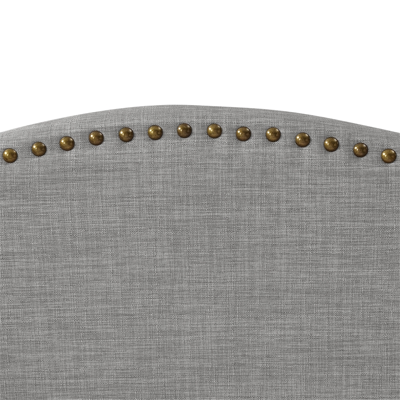 Posh Living Adelyne Linen & Solid Wood Platform Bed Twin XL Size in Gray