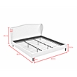 Posh Living Adelyne Linen & Solid Wood Platform Bed King Size in Gray