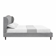 Posh Living Adelyne Linen & Solid Wood Platform Bed King Size in Gray