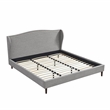 Posh Living Adelyne Linen & Solid Wood Platform Bed King Size in Gray