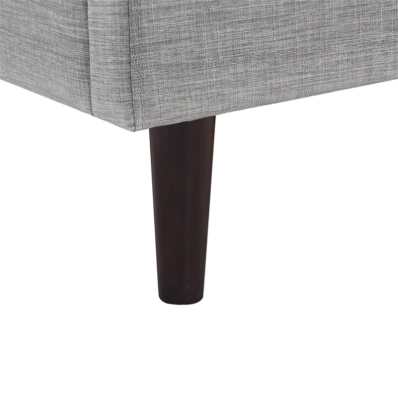 Posh Living Adelyne Linen & Solid Wood Platform Bed King Size in Gray