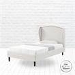 Posh Living Adelyne Linen & Solid Wood Platform Bed Twin XL Size in Cream White