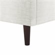 Posh Living Adelyne Linen & Solid Wood Platform Bed Twin XL Size in Cream White
