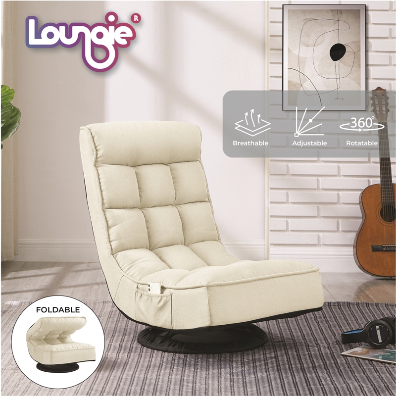 Posh Living Woodrow Linen Recliner/Floor Chair Beige