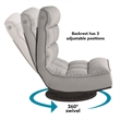 Posh Living Woodrow Linen Recliner/Floor Chair Grey