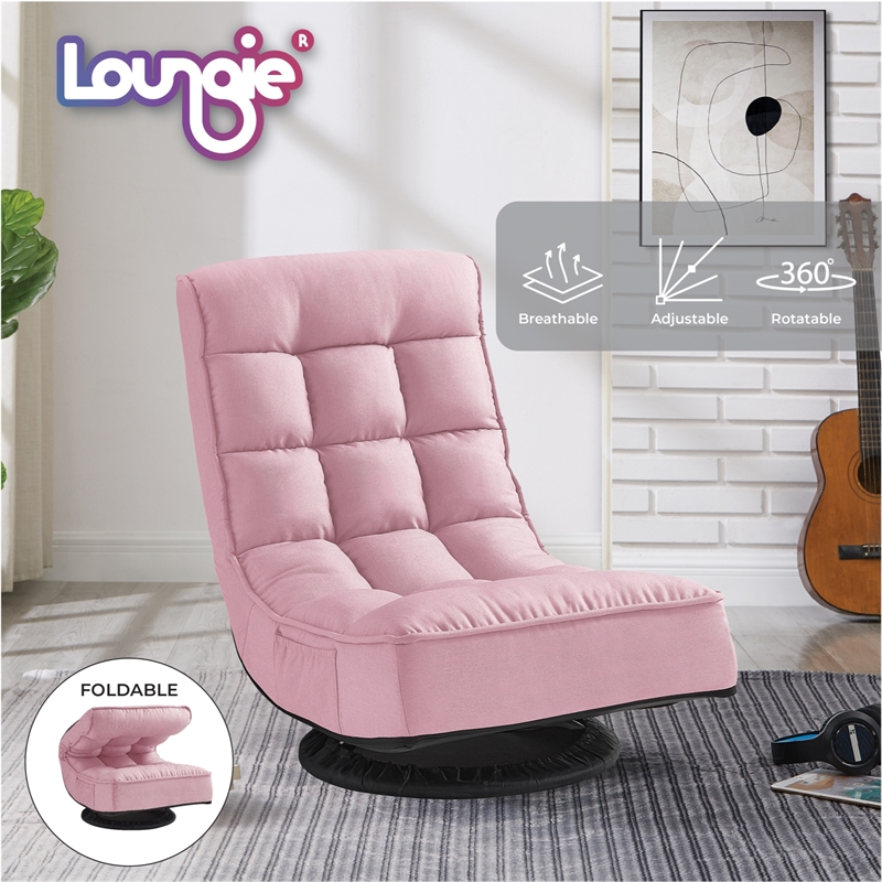 Posh Living Woodrow Linen Recliner/Floor Chair Pink