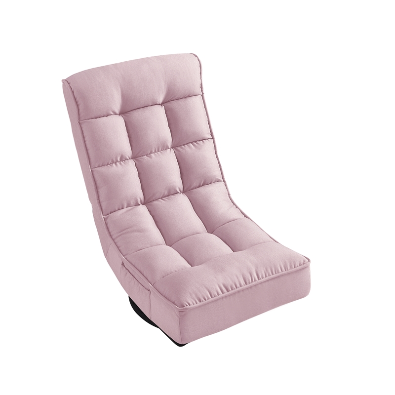 Posh Living Woodrow Linen Recliner/Floor Chair Pink