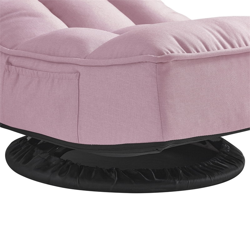 Posh Living Woodrow Linen Recliner/Floor Chair Pink