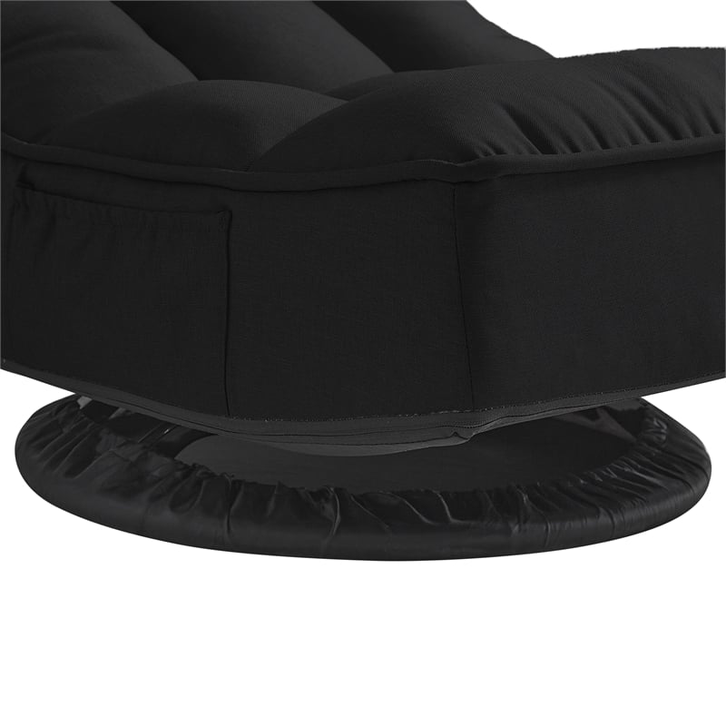 Posh Living Woodrow Linen Recliner/Floor Chair Black