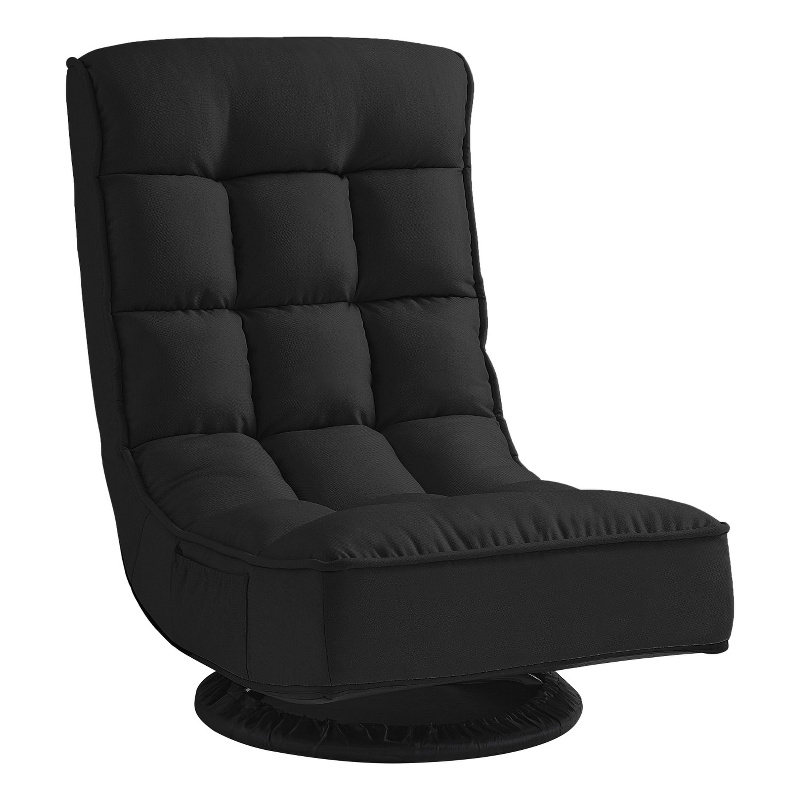 Posh Living Woodrow Linen Recliner/Floor Chair Black