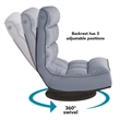 Posh Living Woodrow Linen Recliner/Floor Chair Blue