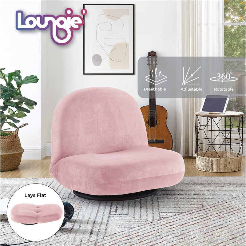 Posh Living Saeed Plush Recliner/Floor Chair Pink
