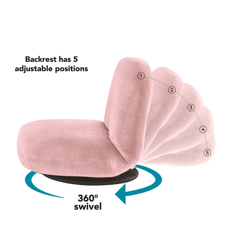 Posh Living Saeed Plush Recliner/Floor Chair Pink