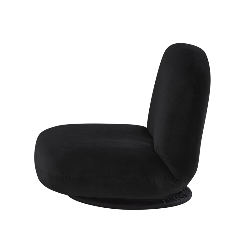 Posh Living Saeed Plush Recliner/Floor Chair Black